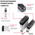 Slim Solid State Relay 10A 25A 40A Dc control Ac/ Ac control Ac Single Phase SSR Din Rail Mount Relays Module equipped Heat sink
