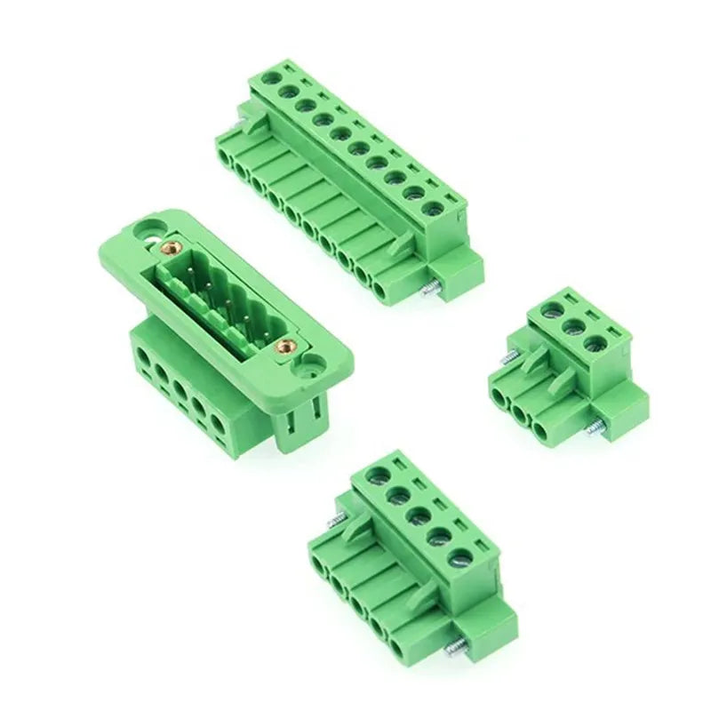 2/5 Sets 2EDGWC 5.08mm Pitch Plug-in Terminal Block, Through-Wall Welding-Free Panel Mount Connector (2P-10P)