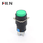 FILN 16mm 5-Unit LED Push Button Switch Momentary Latching Plastic Button 5pins Red Green Blue 12V 24V 220V Industrial Equipment