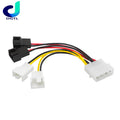4-Pin Molex To 3-Pin Fan Power Cable Adapter Connector 12v*2/ 5v*2 Computer Cooling Fan Cables For CPU PC Case Fan Cable