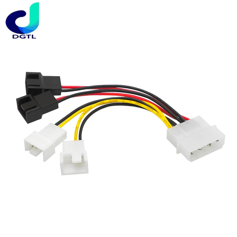 4-Pin Molex To 3-Pin Fan Power Cable Adapter Connector 12v*2/ 5v*2 Computer Cooling Fan Cables For CPU PC Case Fan Cable