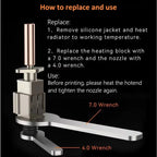 Upgrades V2 Hotend Kit For Bambu Lab P1P X1 P1S X1C Hot End Thermistor Bimetal Throat Bambulab Hardened Steel Nozzle Print Head
