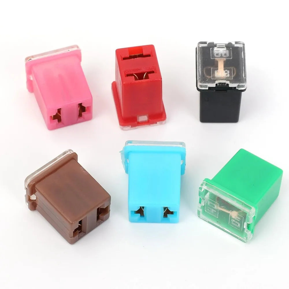 Car Mini Square Fuse 32V 20A-80A Slow Blow Copper Wire Overload Circuit Protection Insert for Car Truck RV Motorcycle Vehicle