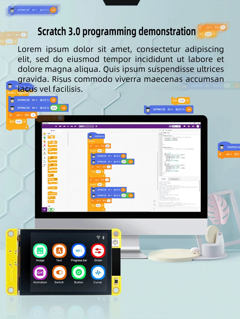 Estardyn ESP32 2.4" Capacitive Touch Display 240x320, TFT LCD Module WiFi Bluetooth LVGL HMI for IoT