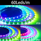 1-5M 144Leds/m WS2812B WS2813 WS2815 Led Strips 5050RGB Programmable Colored Running Flowing Led Strip Lights Led Ribbon DC5-12v