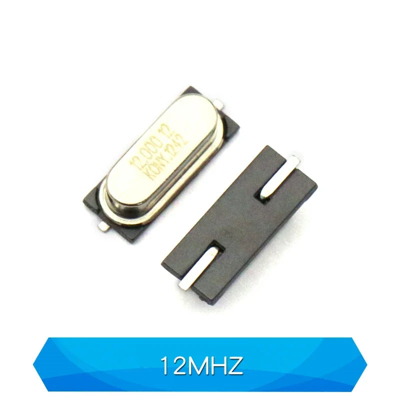 10PCS 4Mhz 6Mhz 8Mhz 12Mhz 11.0592MHZ 14.318MHZ 16MHZ 20MHz 24MHZ 25MHZ SMD Quartz Crystal Resonator Passive Oscillator HC49S