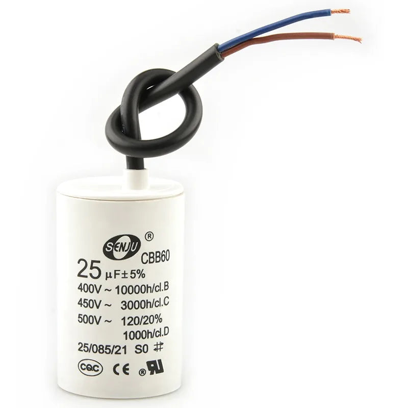 CBB60 Motor Start Capacitor for Washing Machine, Spin Dryer, Water Pump 4/5/6/8/10/12/20/100UF