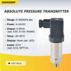 Absolute Pressure Transmitter HTP-300 RS485 4-20mA 0-5V 0-10V Modbus Vacuum Sensor High Accuracy IP65 Barometric Transmitter