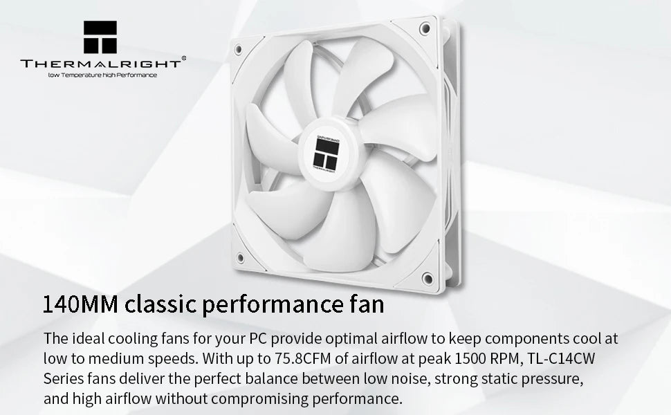 Thermalright 140mm Case Fan TL-C14/C14C/C14C-S/C14CW/C14CW-S CPU Cooling Fan ARGB 140mm Balance Fan Balance Performance Fan
