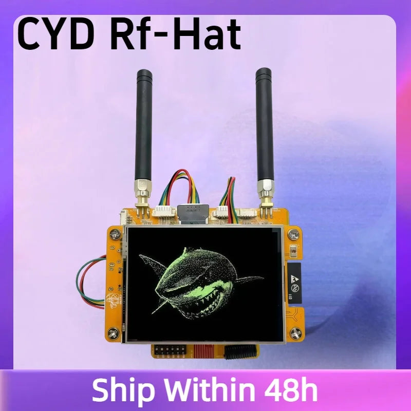 The NM-RF-Hat Companion Hat Multi-Band RF for CYD Bruce ESP32-2432S028 IR TX/RX NRF24 PN532 CC1101 433M OOK Power Mgmt TF Slot