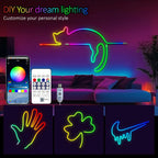 Bluetooth RGB Neon LED Strip 1-10m DC5V USB IP65 Waterproof Flexible Tape with App/Remote Control Music Sync for Home Decor