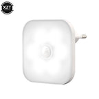 LED Night Light US/EU Plug In Smart Motion Sensor Light Children's Night Light Wireless Night Lamp For Bedside Table Bedroom