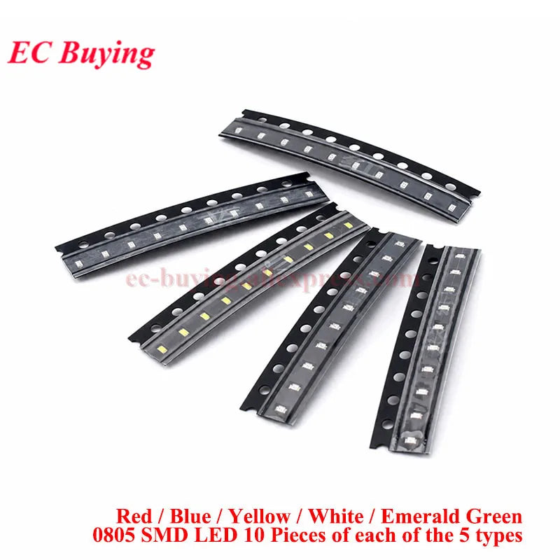 390Pcs/50pcs 0402 0603 0805 1206 3528 2835 5050 5730 SMD LED Kit Diodes Light Emitting Chip Surface Mount Diodo Red/Green/Blue