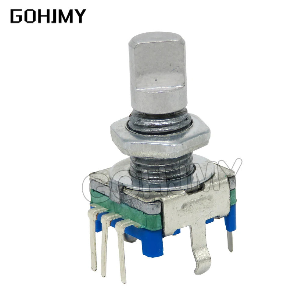 5PCS Half / Plum axis rotary encoder, handle length 15mm/20mm code switch EC11 digital potentiometer with switch 5Pin 3PIN
