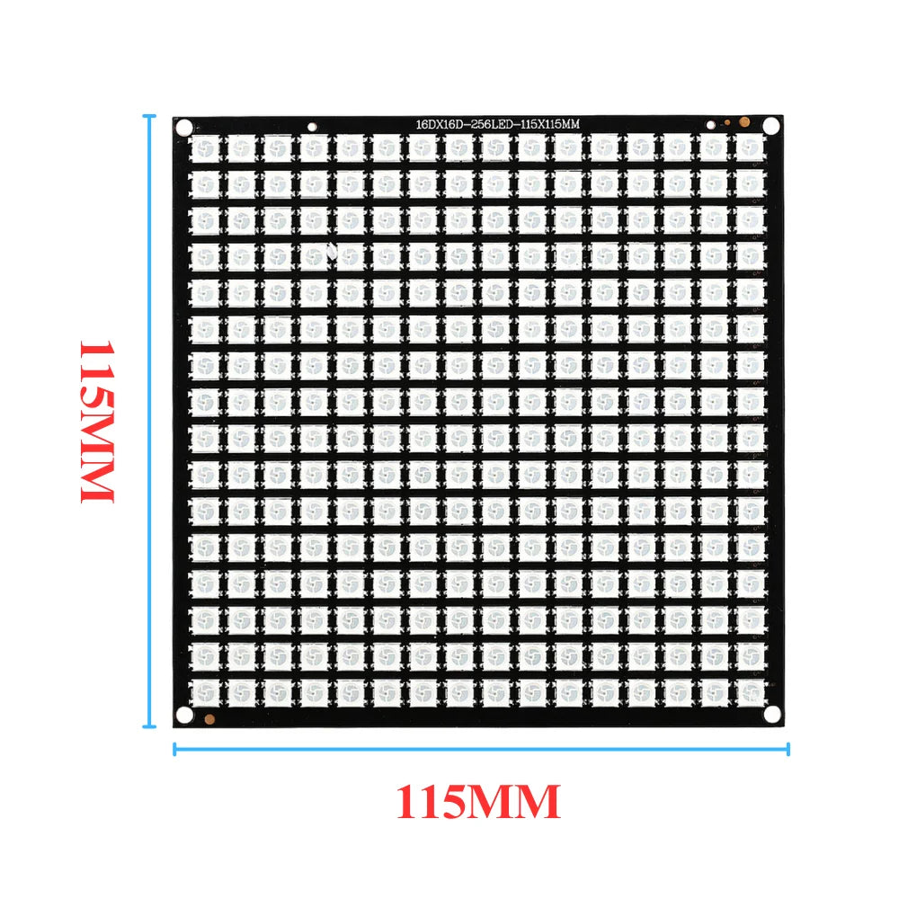 For DIY Decor Screen WS2812 LED Matrix Panel Module 16x16 256 Pixels Full Color Changing Addressable RGB Light Board DC4.5-5.4V