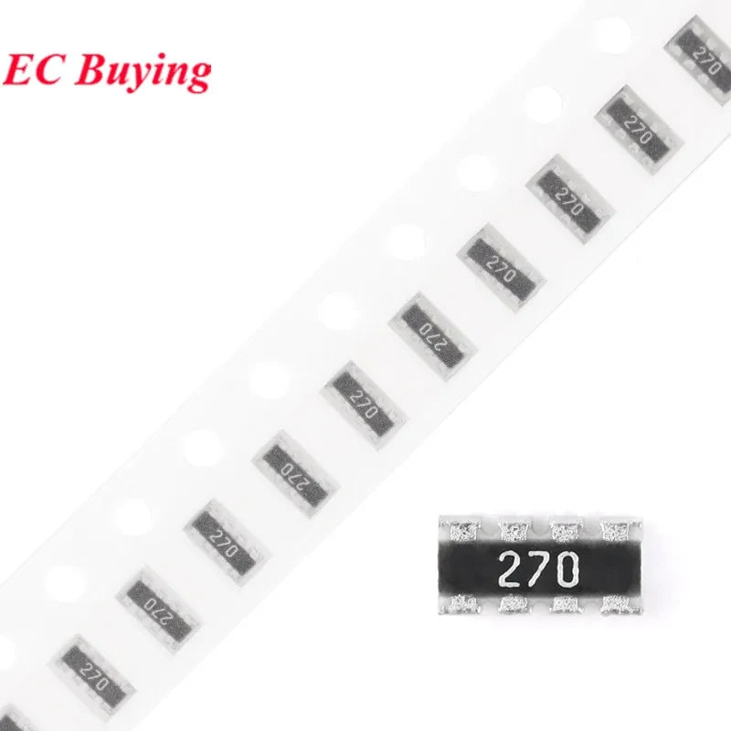 100PCS 0402 Network Resistor 5% 8P 2x4P 1/16W 0 30 33 51 56 68 75 82 100 220 470 1K 1.5K 2K 5.1K 6.8K 8.2K 10K 15K 47K 510K Ohm