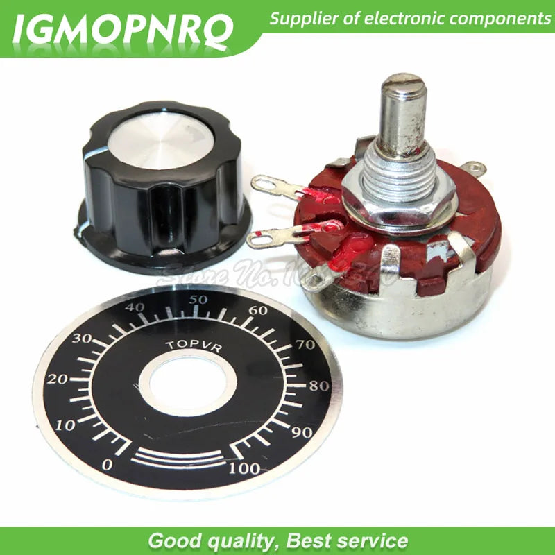 1 set WTH118 DIY Kit Parts 2W 1A Potentiometer 1K 2.2K 4.7K 10K 22K 47K 100K 470K 1M ohm MF-A03 + WHT118 + 0-100 Scale IGMOPNRQ