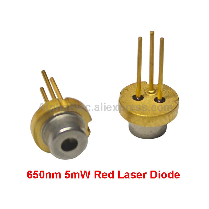 (10pieces) 650nm 5mW Red Laser Diode N-Type TO-56 5.6mm LD 2.1V~2.3V DIY Laser Module Sensor Light Source