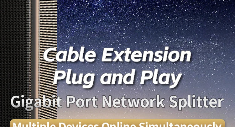 ROVLL Gigabit 1000Mbps RJ45 Ethernet Network Splitter 1 to 4 LAN Adapter Connector for PC Laptop TV Router Network Cable