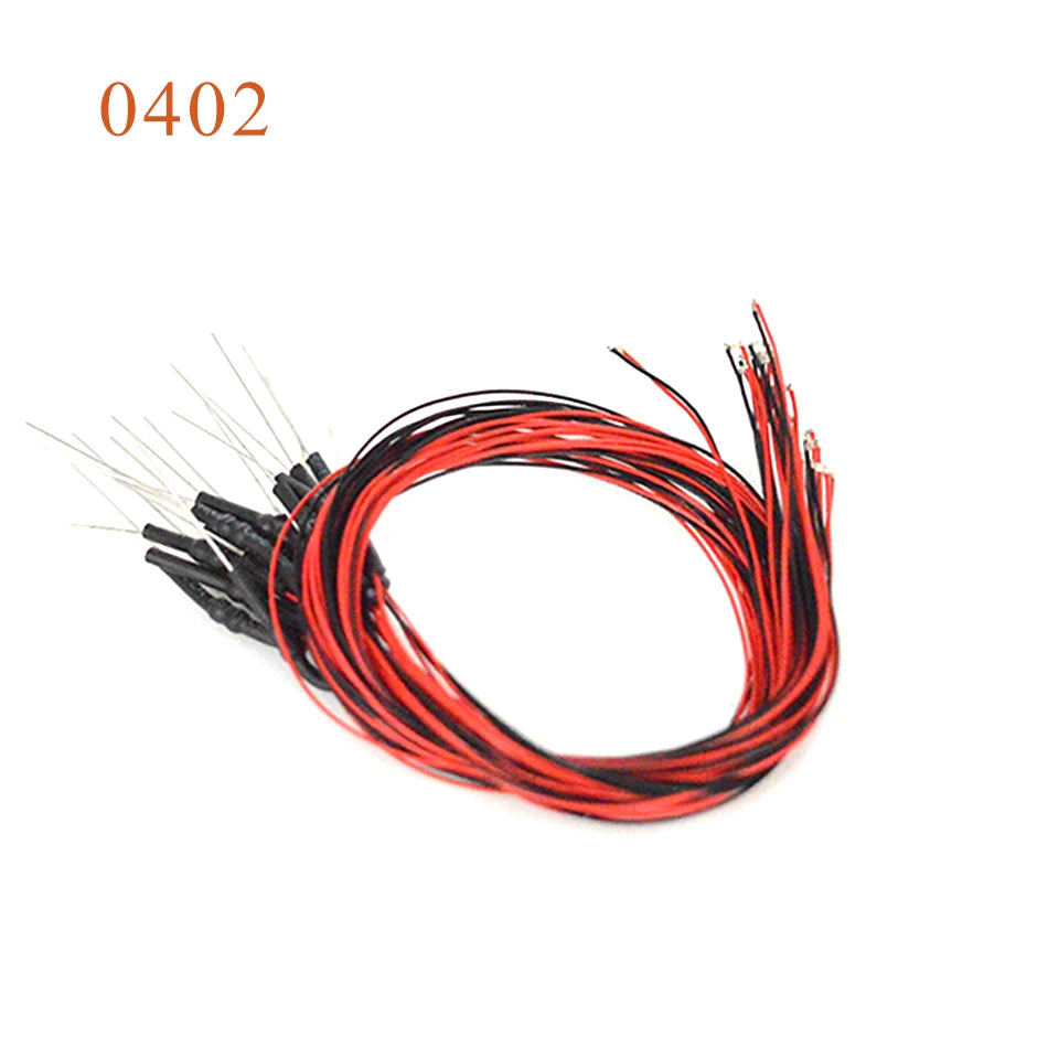 5pcs 0402 0603 0805 1206 With Resistance SMD Lamp Wired Micro Led Pre-soldered Micro Litz Wired Chip 20cm 12V for Diorama Scene