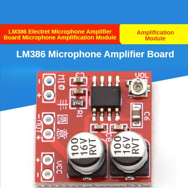LM386 electret microphone amplifier board / microphone amplifier / without potentiometer DC4-12V