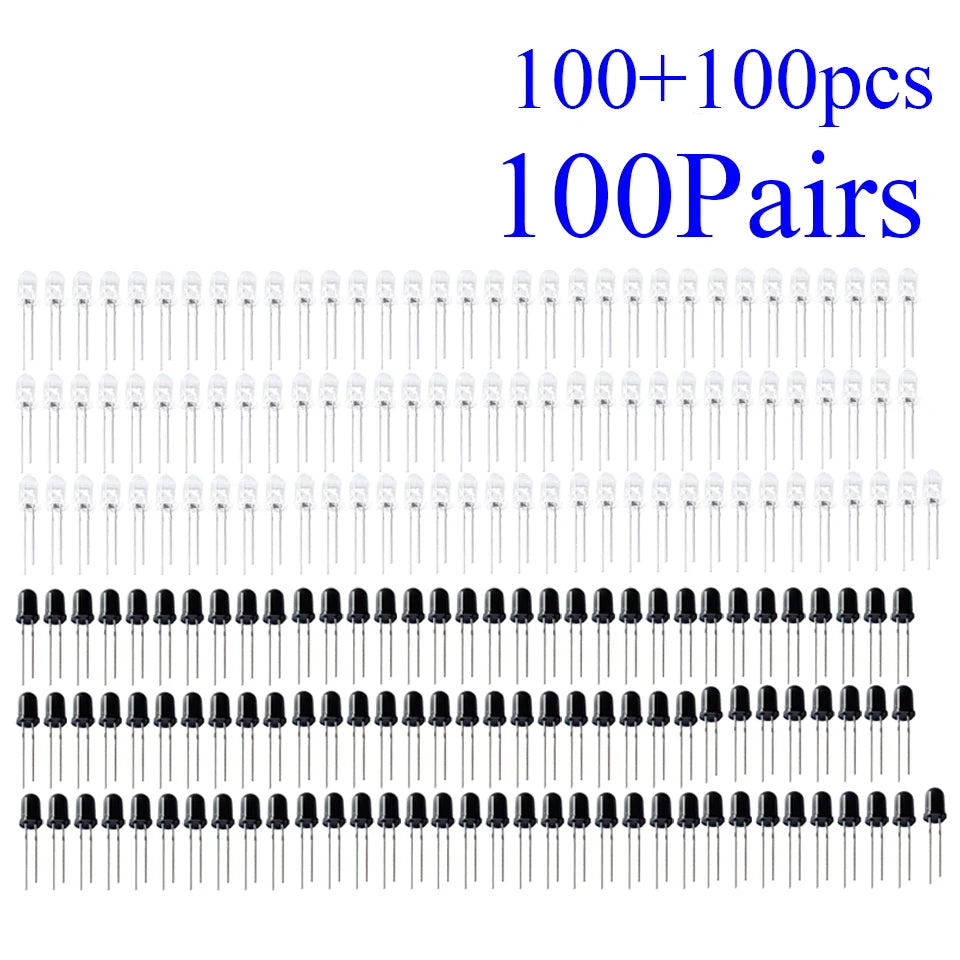 10-1000PCS/Pairs 5MM 940nm LEDs Infrared Emitter And IR Receiver Diode Diodes