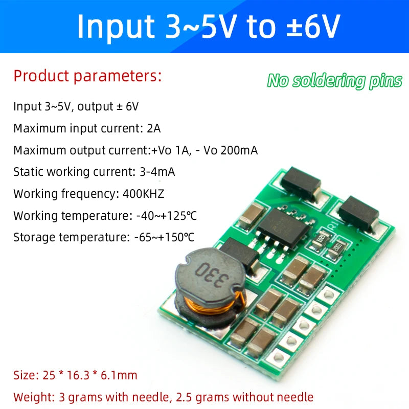 DD1718PA ± 5V 6V 9V 12V 15V 24V Positive & Negative Dual Output Power Supply DC Step-up Boost Converter Module