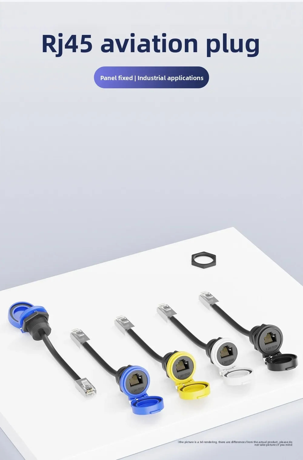 LR22 RJ45 Signal Connector 8P8C Ethernet IP65 Waterproof Retardant Terminal Network LAN CableAdapter Socket with Cap Cover