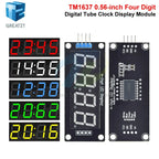 TM1637 LED Display Module for Arduino 4 Digit Tube 7 Segment 0.56 inch Time Clock Indicator Module Red Blue Green Yellow White
