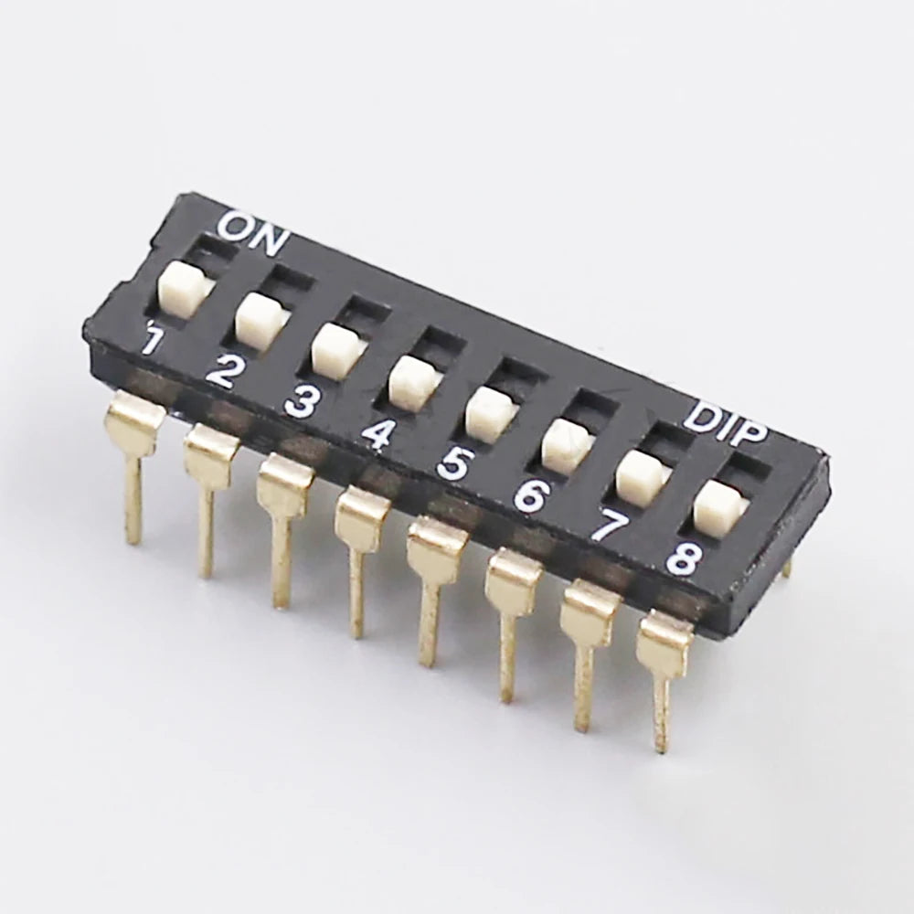 5-10PCS DIP Switch Toggle Switches 2.54mm 2P/3P/4P/5P/6P/8P/10P Black 2.54MM SMD Switch Gold Plated Pin