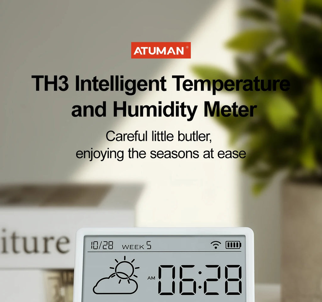 New DUKA TH3 Electronic Temperature Humidity Sensor Wifi Smart Electric Digital Hygrometer Thermometer Clocks Weather Station
