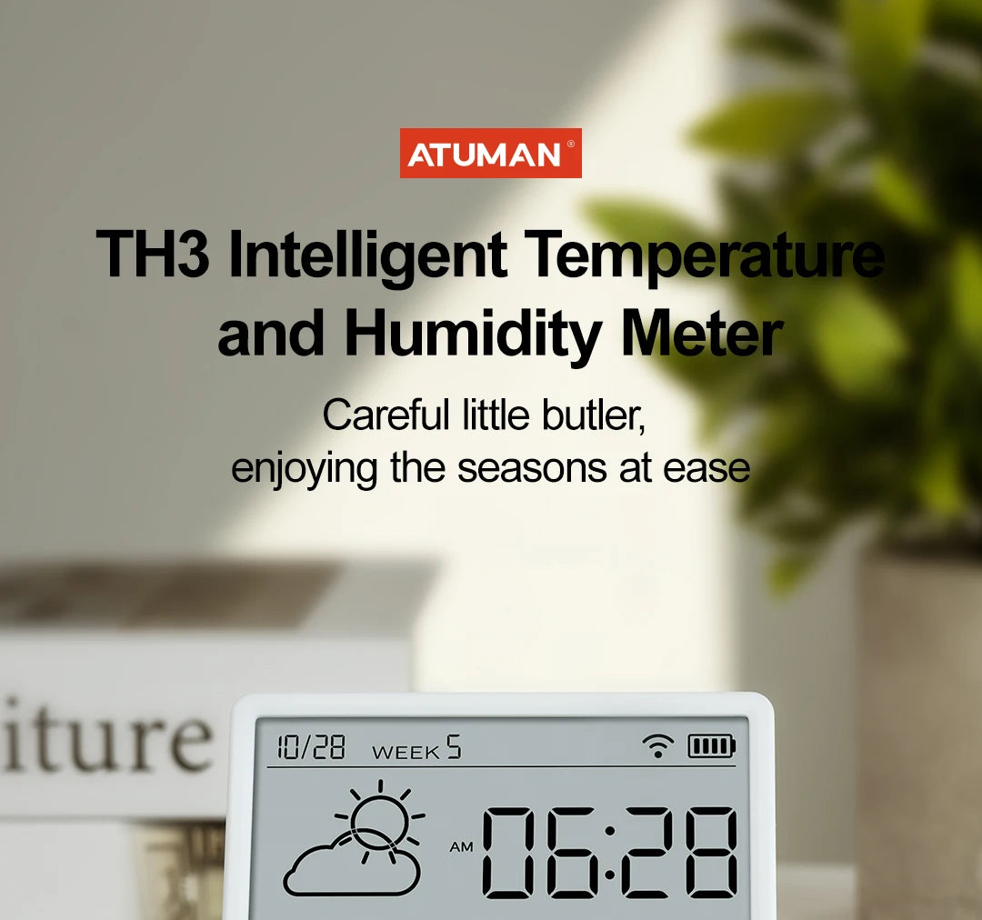 New DUKA TH3 Electronic Temperature Humidity Sensor Wifi Smart Electric Digital Hygrometer Thermometer Clocks Weather Station