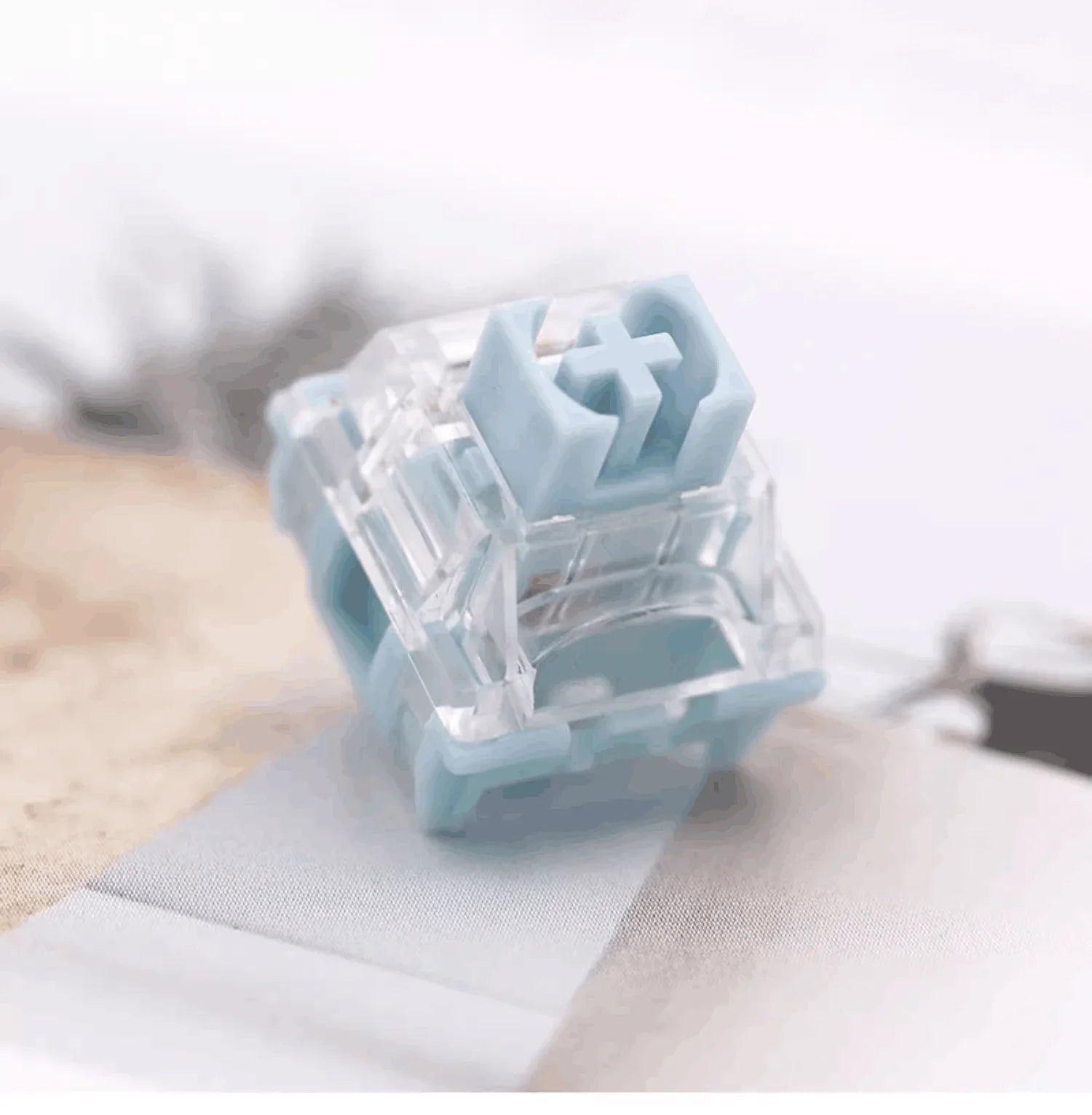 TTC Silent Bluish White Switches Tactile 42g Switch Rounded Sharp Tactility Long Spring Mechanical Keyboard RGB MX DIY Switch
