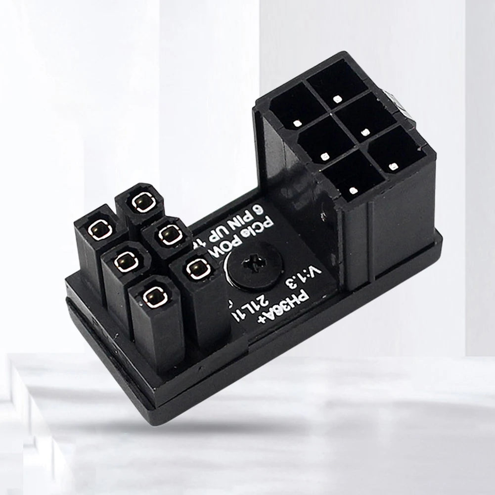 Turn Connector 8 Pin Power Adapter Board 6 Pin GPU Power Connector 180 Degree Angle for Desktops Graphics Card