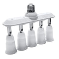 E27-5E27 3/4E26 Linear Edison Screw CFL LED Lamp Bulb Base Adapter 250V 2A Light Socket Splitter Extender