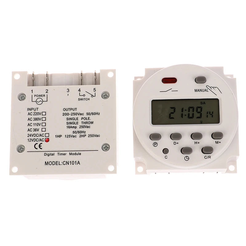 1Pc 12V 24V 110V 220V CN101A Digital LCD Power Timer Programmable Time Switch Relay CN101 Timer Switch Power Timer