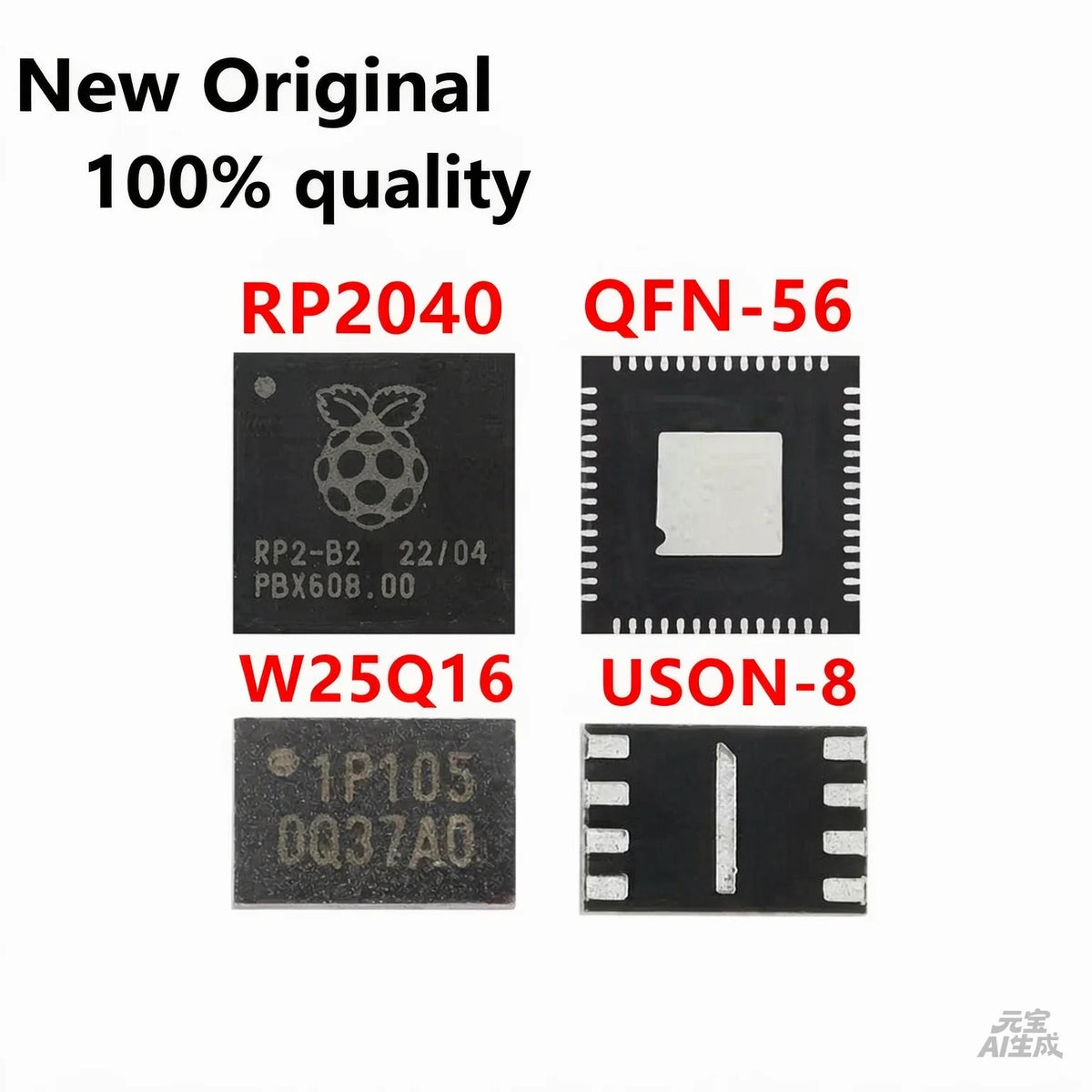 2-10/PCS New Original RP2040 Raspberry PI QFN-56 chip ARM Cortex-M0 133MHz W25Q16JVUXIQ In Stock