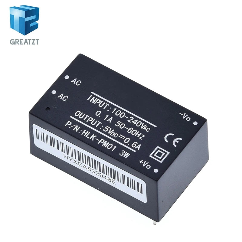 GREATZT HLK-PM01 HLK-PM03 HLK-PM12 AC-DC 220V to 5V/3.3V/12V Mini Power Supply Module Intelligent Household Switch HLK-5M05
