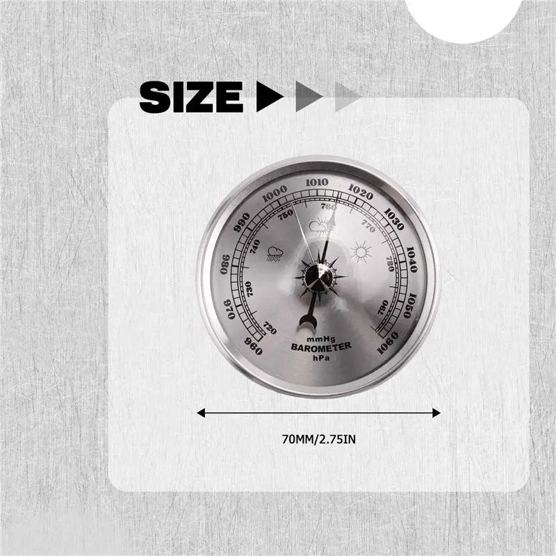 For Home Pressure Gauge Weather Station Metal Wall Hanging Barometer Atmospheric Multifunction Thermometer Hygrometer Portable