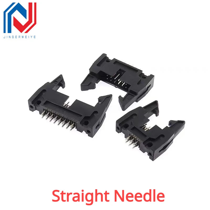 5Pcs 2.54mm Pitch DC2 Male IDC Connector Socket Header With Hook Horn Sample 6P 8P 10P 12P 14P 16P 20P 26P 30P 34P 40P 50P 64Pin