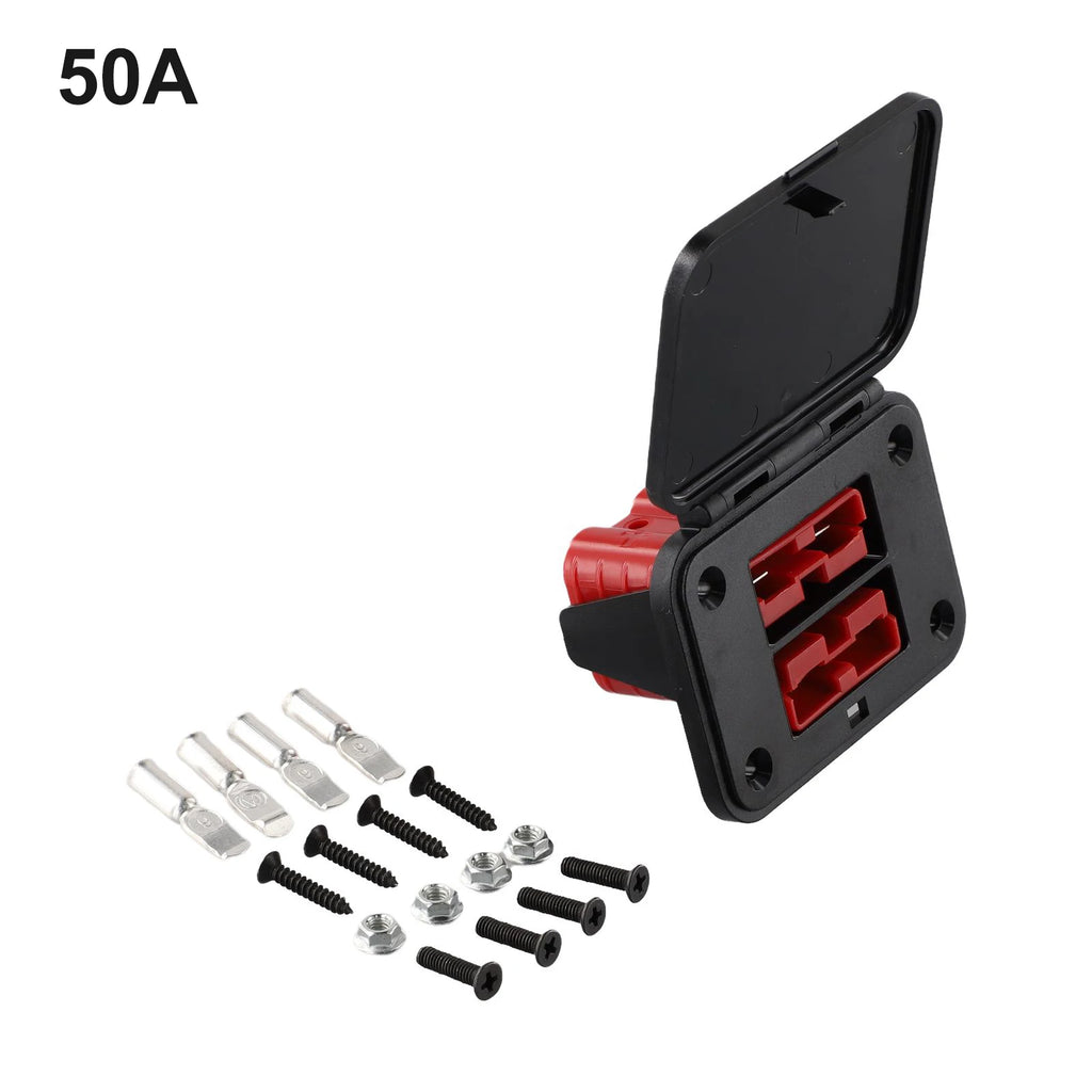 1 Set 50A Twin Dual Flush Mount Bracket For Anderson Plug Connector Flush Mounts Brackets Panel Cover For Caravan Yacht Panels
