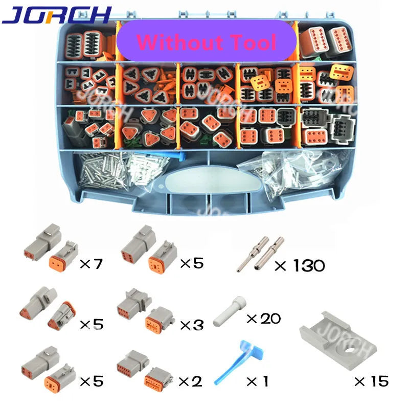 2-12 Pin DT Deutsch Series Waterproof Auto Connector Kits Solid Contacts With Crimping & Removal Tools DT06-2S DT04-2P DT06-3S