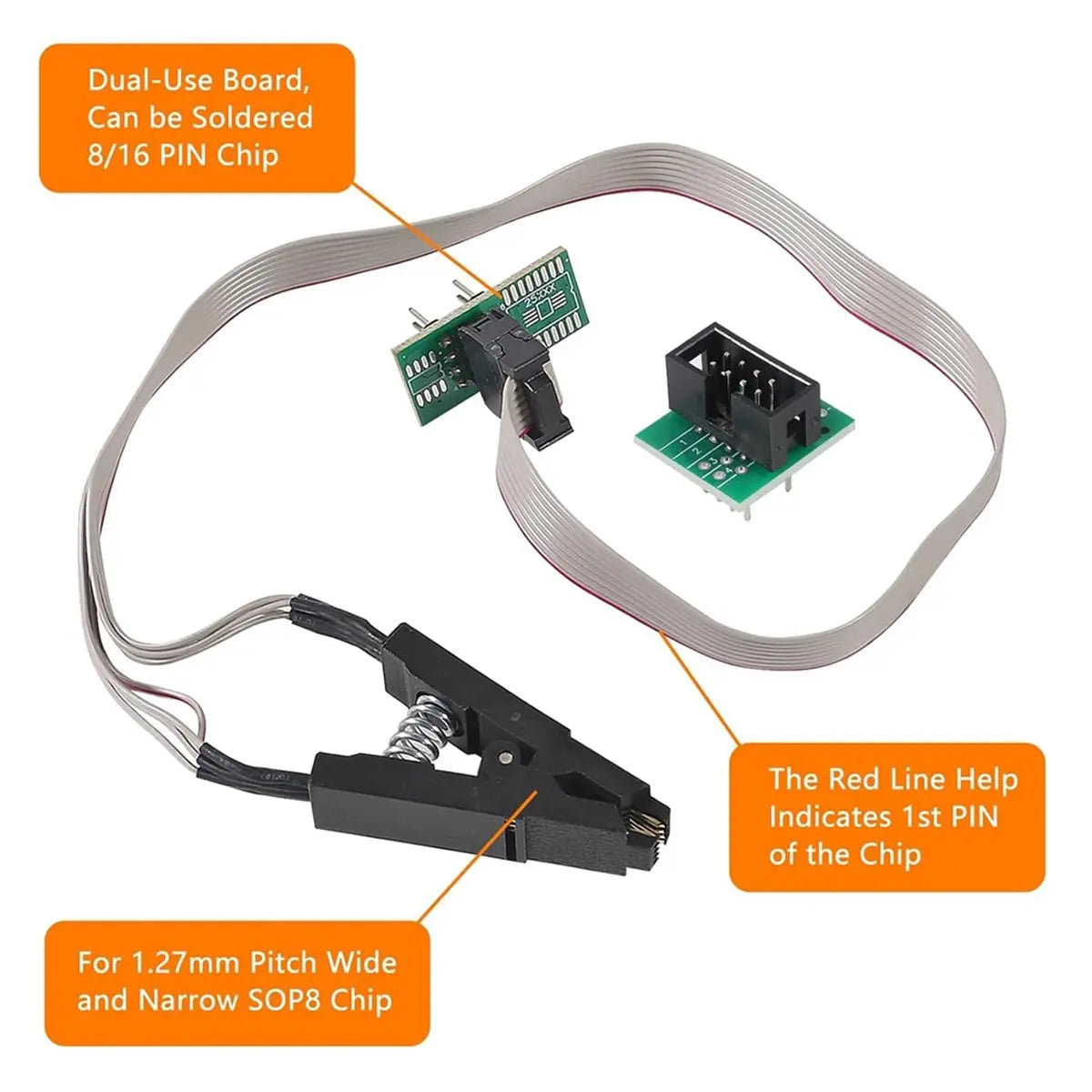 2-Sets CH341A USB Programmer Module Kit for 24 25 Series EEPROM Flash BIOS Chip`