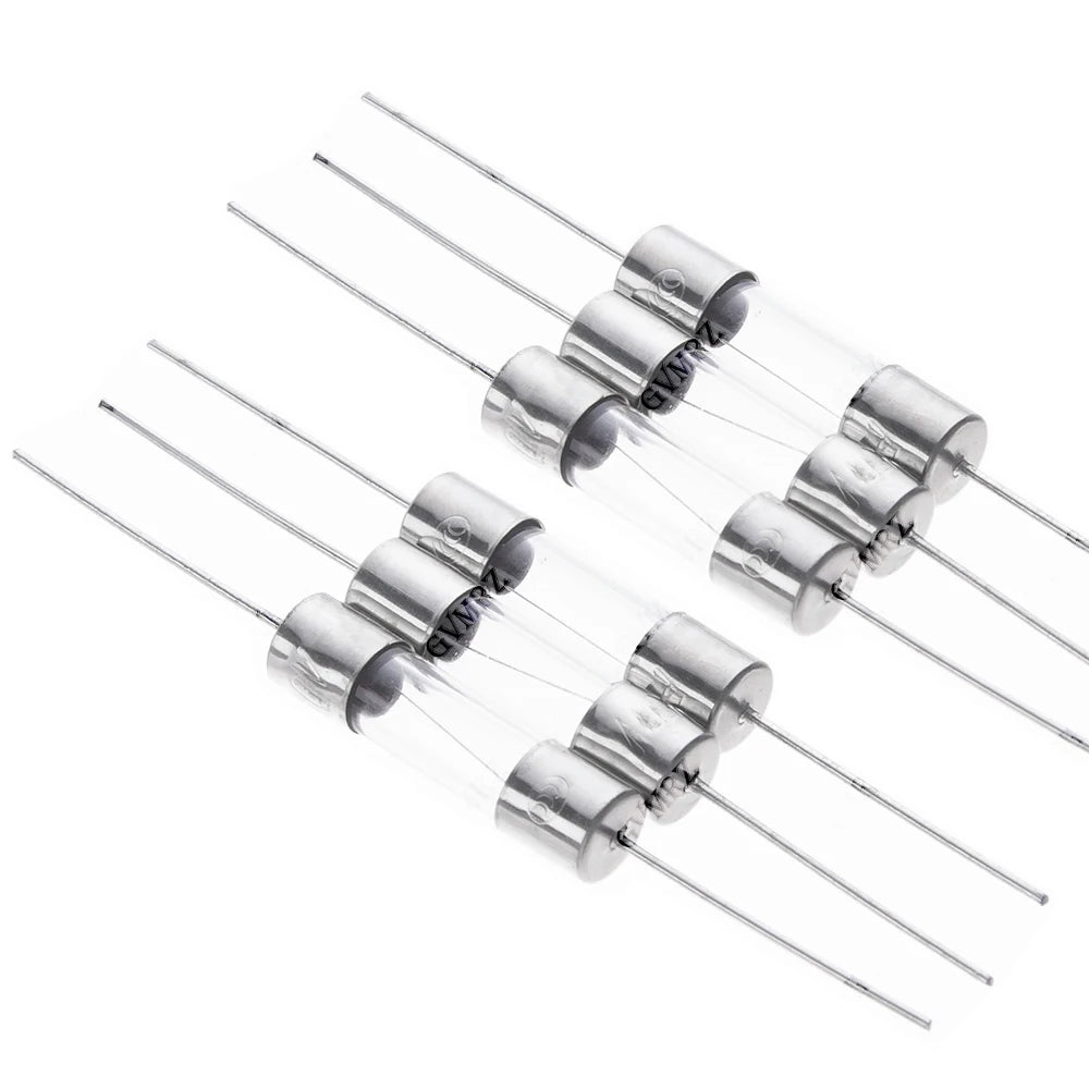 10PCS 5X20mm Axial Glass Fuse Fast Slow Blow 250V With Lead Wire F 0.5A/1A/2A/3A/3.15A/4A/5A/6.3A/8A/10A/15A/12A fuse tube 5x20