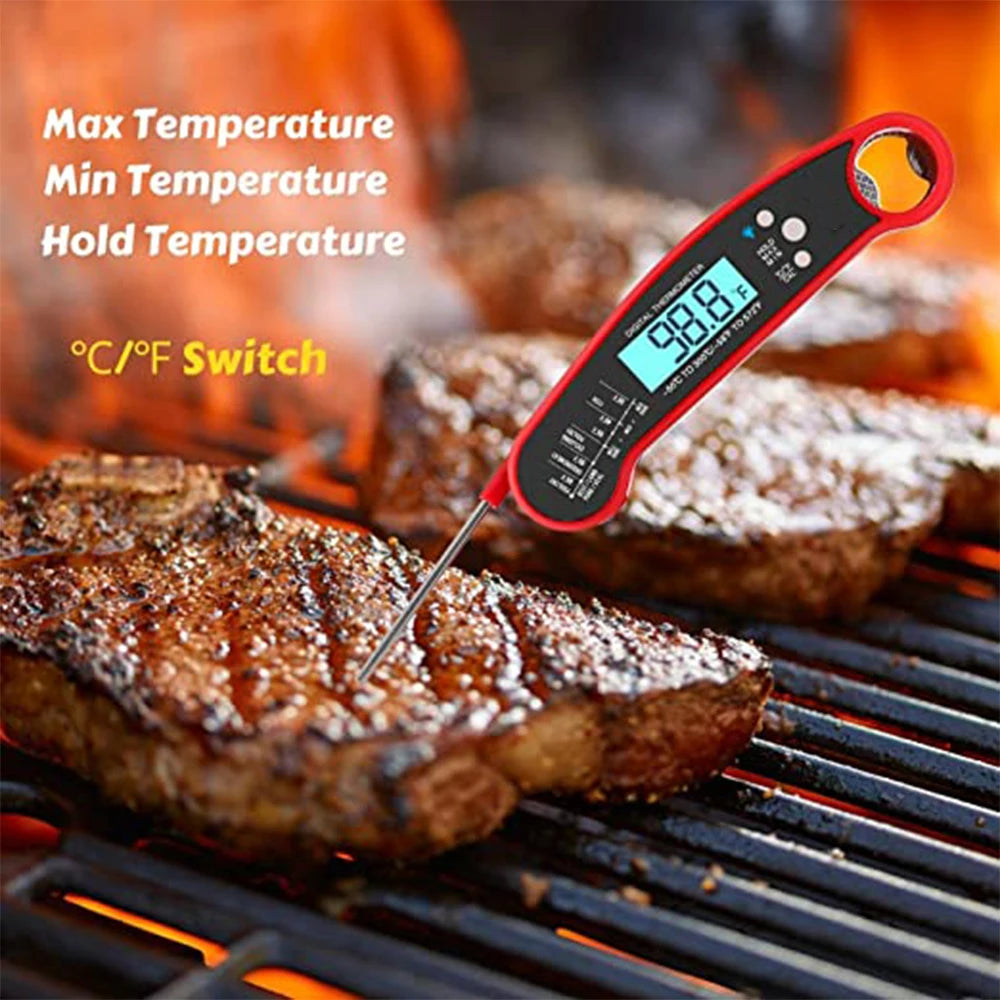 Meat Thermometer Digital – Instant Read Food Thermometer for Grilling, BBQ, Air Fryer, Smoker, Kitchen Gadgets, BBQ Essentials