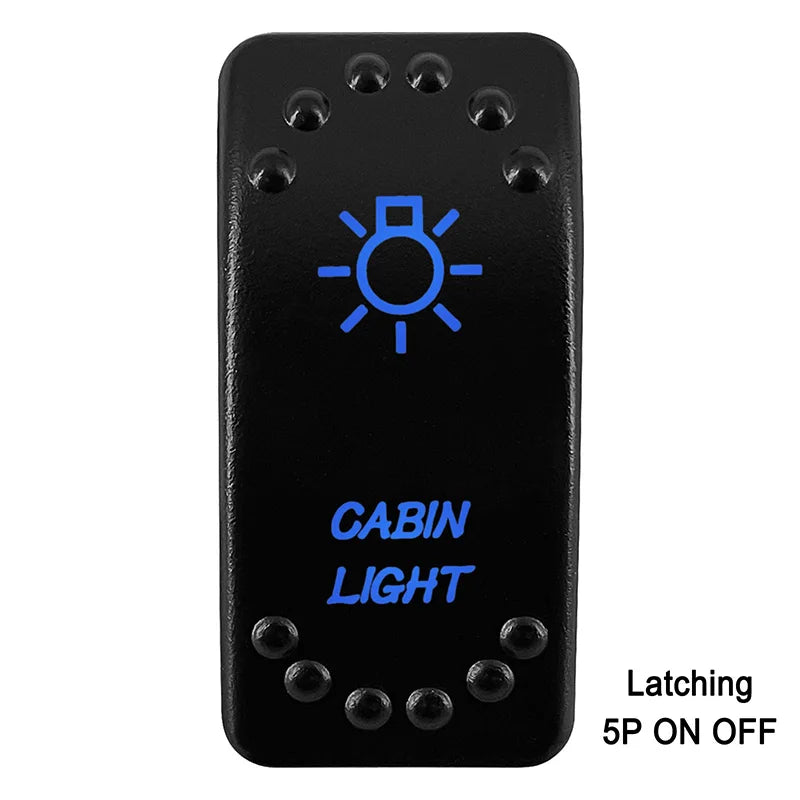 Waterproof Rocker Switch with Blue LED | 12V/24V Latching & Momentary (SPST/ DPDT) | for Marine, UTV, ATV, RZR, Automotive