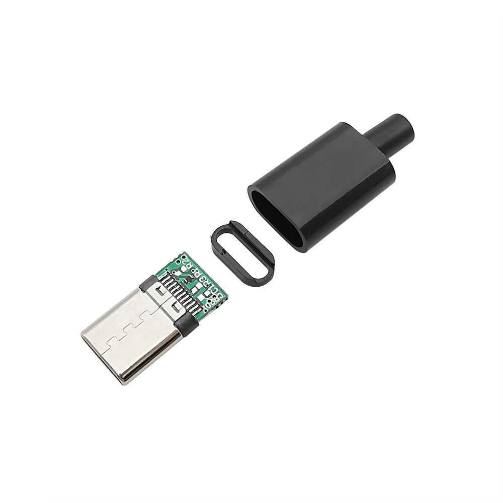 5/10Pcs Type C USB 3.1 Connector Welding Male Plug 24Pin DIY Data Cable Accessories Data line interface Black and White