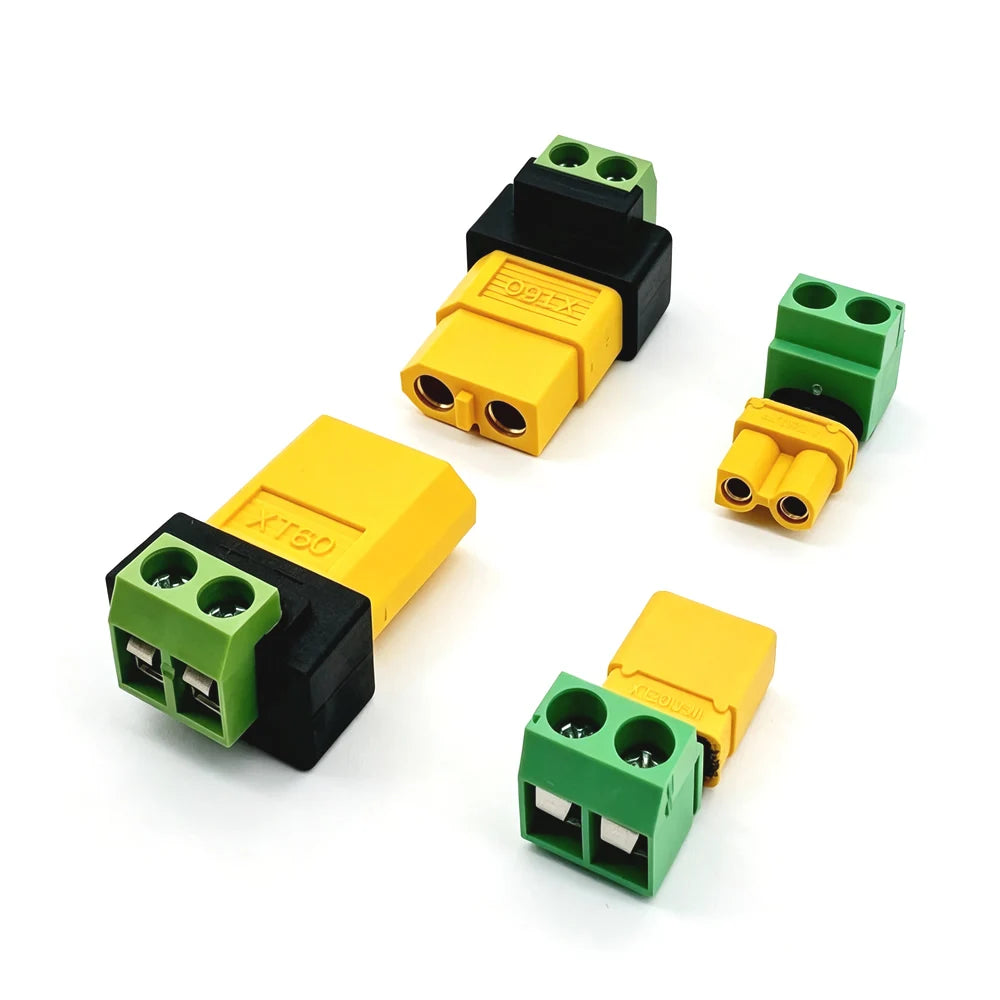 XT30/XT60 Solderless Connector Male/Female To 2Pin Screw Terminal Adapter Quick Portable XT60 Bullet Connector Power Plugs