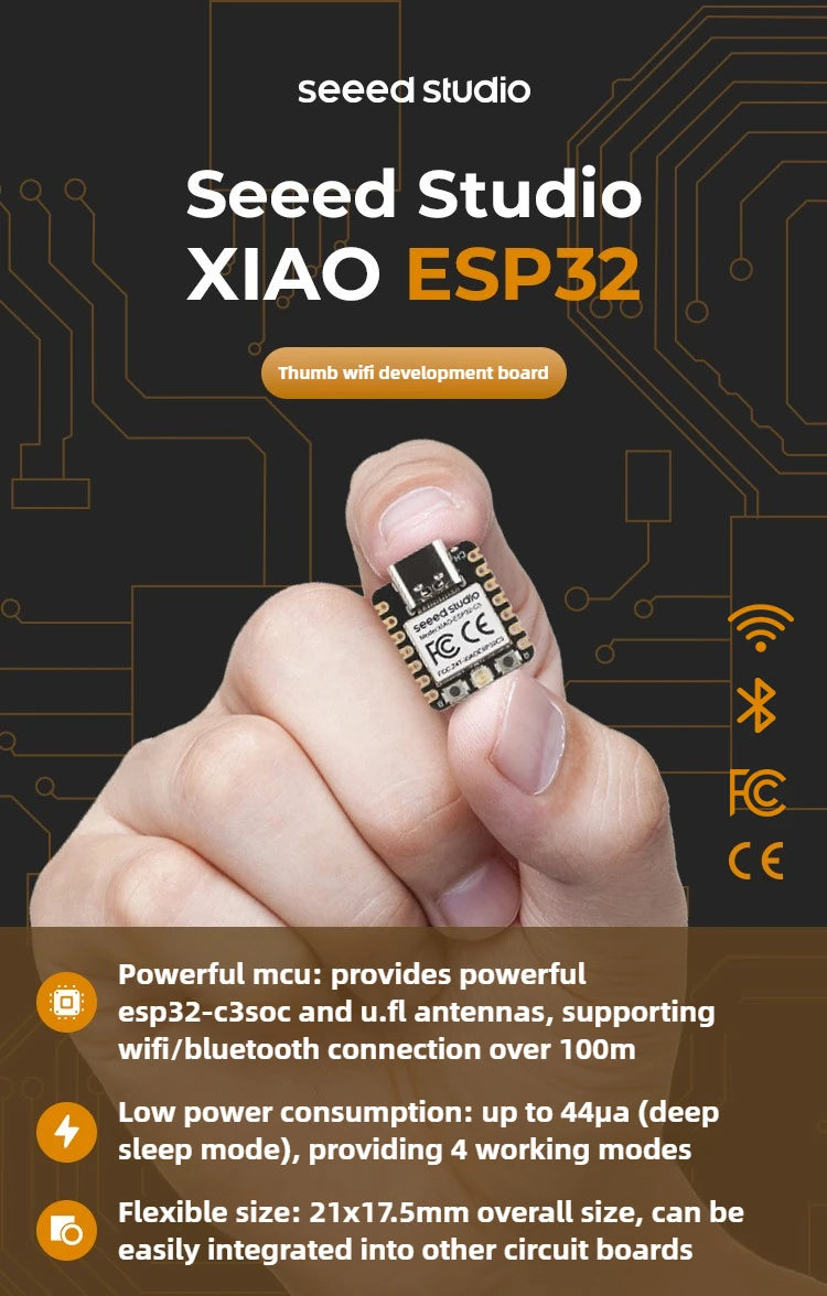 seeed XIAO ESP32-C3/C5/C6/S3 optional Mini Development Board Module 2.4GHz WiFi,BlE 5.0,for Arduino IoT Intelligent system