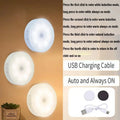 2~6 Pack Motion Sensor LED Night Light USB Rechargeable 3 Color Night Lamp Cabinet Wardrobe Lamp Staircase Wireless Closet Light